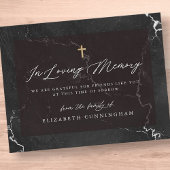 Memorial Elegant Black en White Simple Faux Cross Bedankkaart