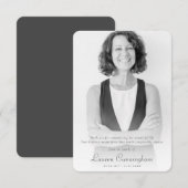 Memorial Elegant Chic Modern Simple Custom Photo Bedankkaart (Voorkant / Achterkant)
