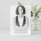 Memorial Elegant Chic Modern Simple Custom Photo Bedankkaart (Staand voorkant)