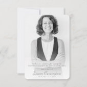 Memorial Elegant Chic Modern Simple Custom Photo Bedankkaart (Voorkant)