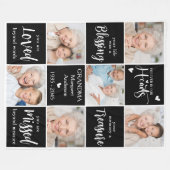 Memorial Elegant gepersonaliseerd gedicht 6 fotoco Fleece Deken (Voorkant (Horizontaal))