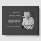 Memorial Elegant Modern Simple Custom Two Photo Gastenboek (Achterkant)