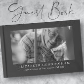 Memorial Elegant Modern Simple Custom Two Photo Gastenboek