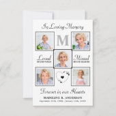 Memorial Elegant Photo Collage Funeral Sympathie Bedankkaart (Voorkant)