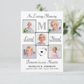 Memorial Elegant Photo Collage Funeral Sympathie Bedankkaart (Staand voorkant)