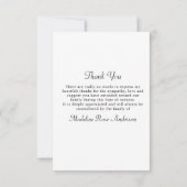 Memorial Elegant Photo Collage Funeral Sympathie Bedankkaart (Achterkant)