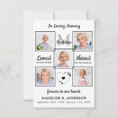 Memorial Elegant Photo Collage Sympathie Funeral Bedankkaart (Voorkant)