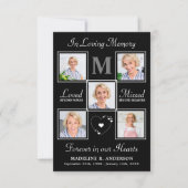 Memorial Elegant Photo Collage Sympathie Funeral Bedankkaart (Voorkant)
