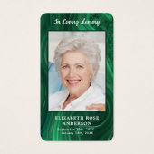 Memorial Emerald Green Foto Funeral Prayer Kaart (Voorkant)