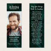 Memorial Emerald Green Funeral Prayer Bladwijzer Mini Visitekaartjes (Voorkant /achterkant)