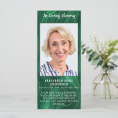 Memorial Emerald Green Funeral Prayer Kaart Foto (Staand voorkant)