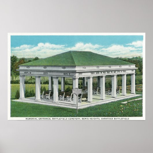 Memorial Entrance at Battlefield Cemetery Uitzicht Poster (Voorkant)