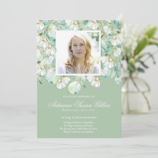 Memorial Eucalyptus Foto Begrafenis Dank u kaart (Staand voorkant)