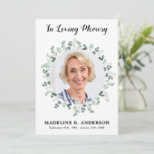 Memorial Eucalyptus Fotosympathie begrafenis Bedankkaart (Staand voorkant)