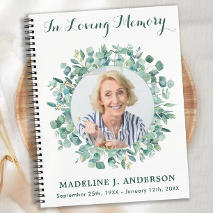 Memorial Eucalyptus Greenery Funeral Guest Book Notitieboek