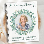 Memorial Eucalyptus Greenery Funeral Guest Book Notitieboek