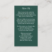 Memorial Eucalyptus Greenery Funeral Prayer Kaart Contactkaartje (Achterkant)