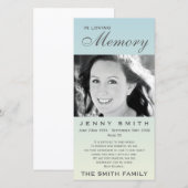 Memorial Family Acknowlegement Pastel Blue Ombré Bedankkaart (Voorkant / Achterkant)