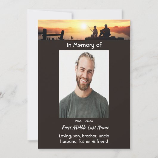 Memorial Father Son Fishing Fisherman Kaart (Voorkant)