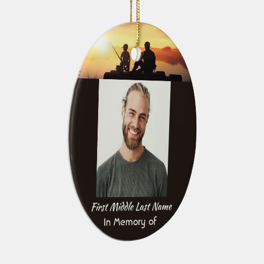  Memorial Father Son Fishing Fisherman Keramisch Ornament (Rechts)