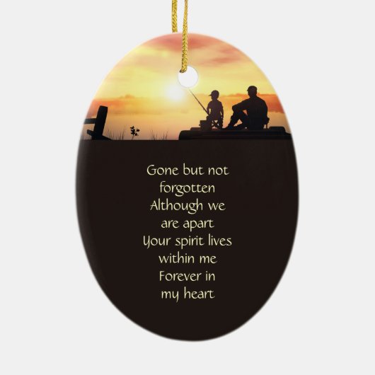  Memorial Father Son Fishing Fisherman Keramisch Ornament (Achterkant)