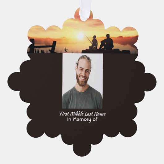  Memorial Father Son Fishing Fisherman Ornament Kaart (Voorkant)