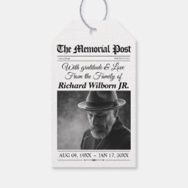Memorial Favoriet Tags Uitvaart Krant Gift Labels Cadeaulabel