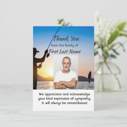 Memorial Fisherman Vist vis Dank u Bedankkaart (Staand voorkant)