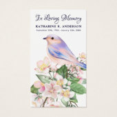 Memorial Floral Bird Funeral Prayer Kaart Poem (Voorkant)