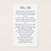 Memorial Floral Bird Poem Funeral Prayer Kaart (Achterkant)