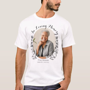 Memorial Floral Custom Foto in liefdevolle herinne T-shirt