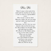 Memorial Floral Daisy Afbeelding Funeral Prayer Ka Visitekaartje (Achterkant)