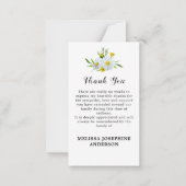 Memorial Floral Daisy Foto Funeral Bedankt Notitiekaartje (Achterkant)