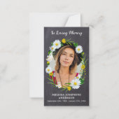 Memorial Floral Daisy Foto sympathie bedankt Notitiekaartje (Voorkant)