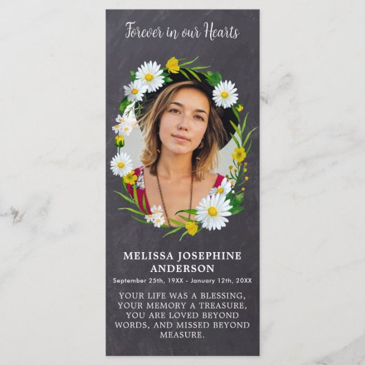 Memorial Floral Photo Funeral Prayer Bladwijzer Ka Menu (Voorkant)