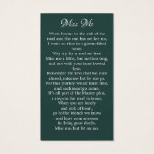 Memorial Floral Red Roses Funeral Prayer Kaart (Achterkant)