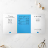 Memorial Floral Trifold Letter Fold aankondiging (Binnen)