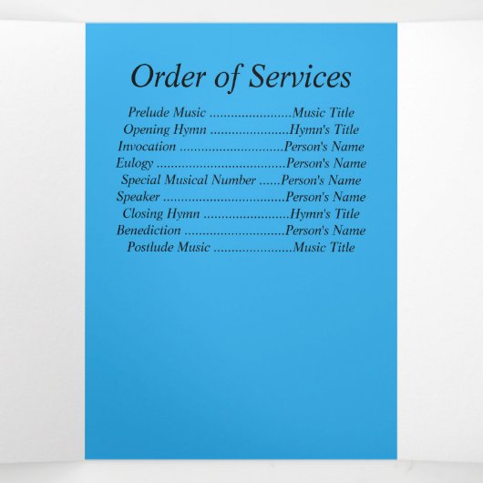 Memorial Floral Trifold Letter Fold aankondiging (Binnenkant midden)