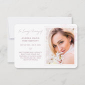 Memorial Floral Waterverf Blush Elegant foto (Voorkant)