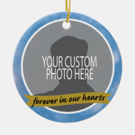Memorial Forces met sky border custom foto Keramisch Ornament