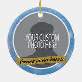 Memorial Forces met sky border custom foto Keramisch Ornament (Achterkant)