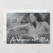 Memorial Forever hoort eenvoudige moderne foto Bedankkaart (Voorkant)