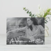 Memorial Forever hoort eenvoudige moderne foto Bedankkaart (Staand voorkant)
