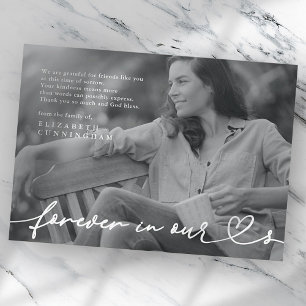 Memorial Forever hoort eenvoudige moderne foto Bedankkaart