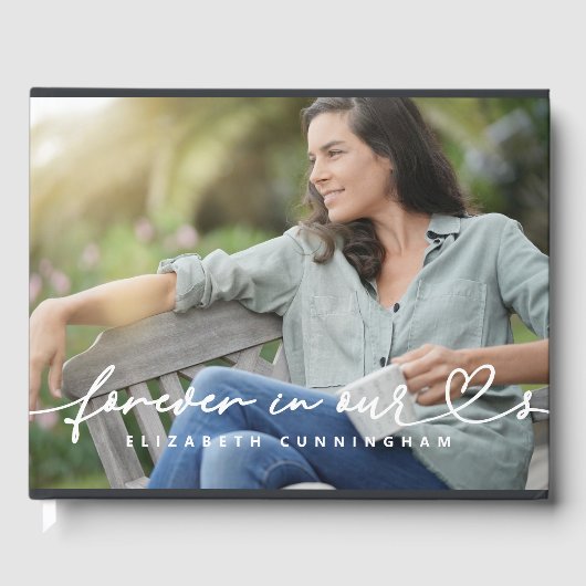 Memorial Forever hoort eenvoudige moderne foto Gastenboek (Voorkant)