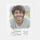 Memorial FOREVER IN MY HEART Photo Keepomwille Fleece Deken (Voorkant)