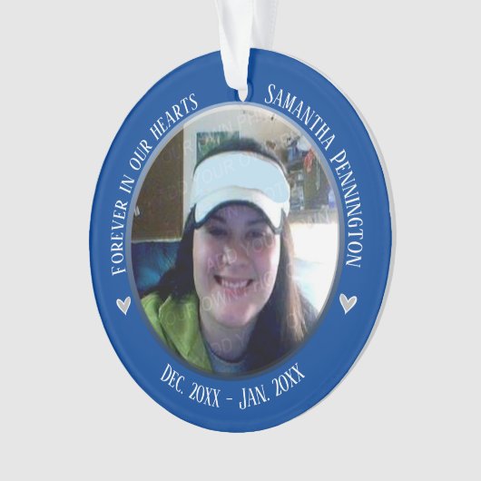 Memorial Forever in Ons hart 2 Foto Ornament (voorkant)