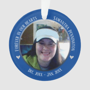 Memorial Forever in Ons hart 2 Foto Ornament