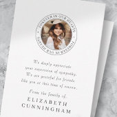 Memorial Forever in ons hart Foto van elegant Bedankkaart