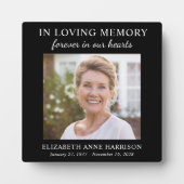 Memorial Forever in ons hart Foto zwart Fotoplaat (Voorkant)